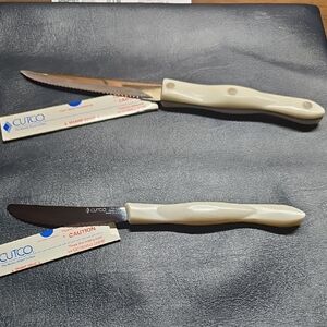 Cutco Serrated Knife with Pearl Handle & Table Knife with Pearl Handle